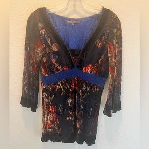 Burnout velvet top with beading